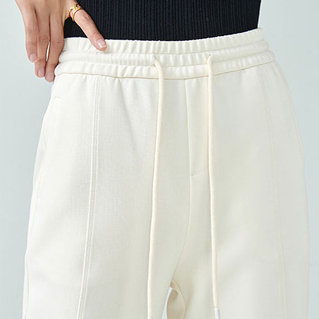 Chunzhu 2025 spring and summer new white pants glutinous rice pants slim and cropped pants fashionable versatile casual pants women's tiny feet pants