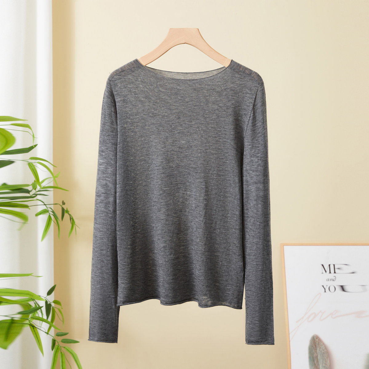 春竹岛精18针48支精纺无缝羊毛混纺春季新款卷边圆领女长袖针织衫,淘宝优惠券,粉丝福利购,淘宝优惠卷