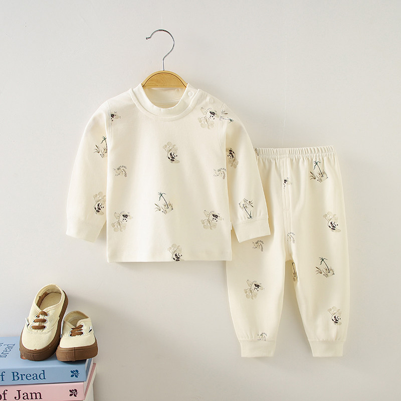 婴儿内衣套装打底套头a类全棉宝宝衣服春秋无骨贴身秋衣裤肩扣套,淘宝优惠券,粉丝福利购,淘宝优惠卷