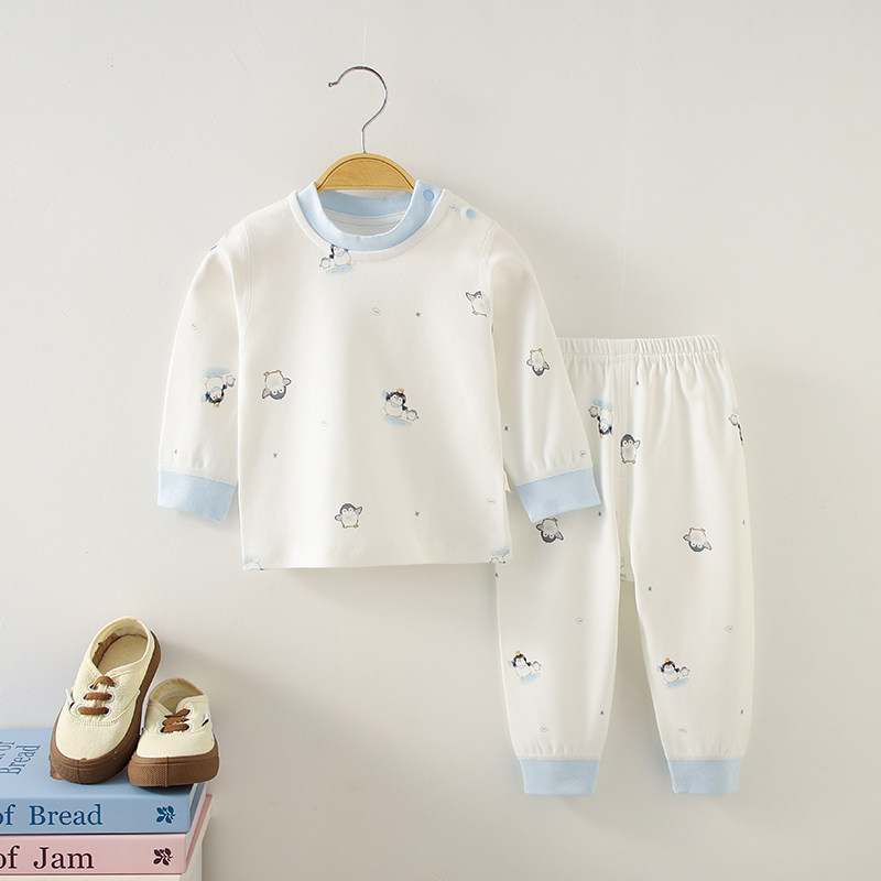 婴儿内衣套装打底套头a类全棉宝宝衣服春秋无骨贴身秋衣裤肩扣套,淘宝优惠券,粉丝福利购,淘宝优惠卷