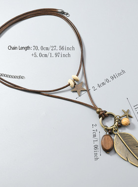 时尚文艺复古合金树叶吊坠