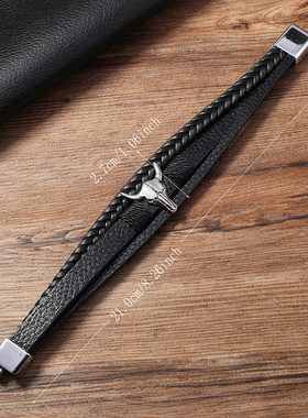 西部牛仔风牛头手环磁吸