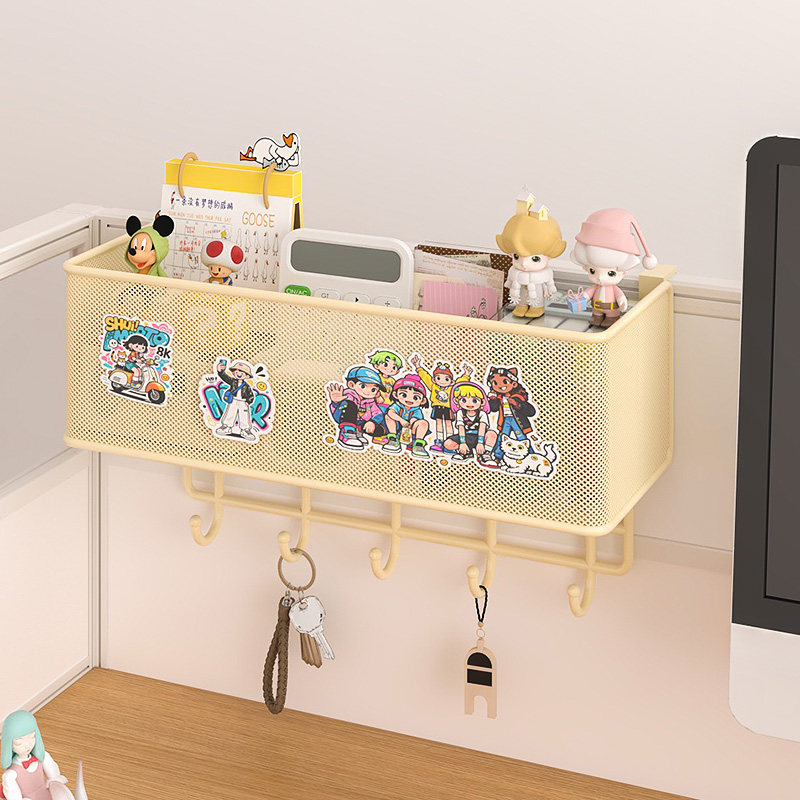 办公桌置物架办公室工位神器桌面悬挂式收纳盒挂架大容量挂钩挂篮,淘宝优惠券,粉丝福利购,淘宝优惠卷