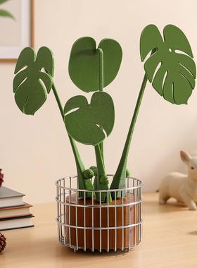 龟背芋隔热垫杯垫餐桌家用防烫垫创意摆件高级感玄关餐柜装饰品