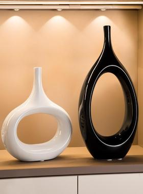 现代简约陶瓷花瓶摆件家居客厅酒柜电视柜装饰品创意桌面玄关摆设
