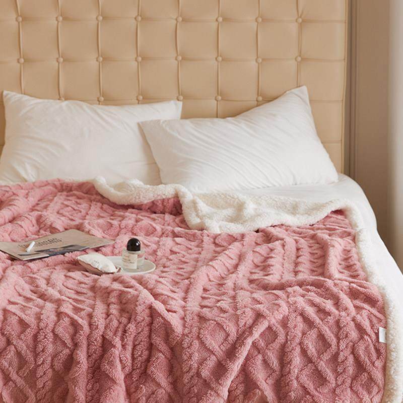 冬季加厚保暖柔软双面羊羔绒塔芙绒提花毛毯儿童学生网红款盖毯,淘宝优惠券,粉丝福利购,淘宝优惠卷