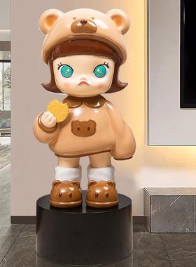 潮流卡通手办茉莉画家公主饼干女孩落地大摆件网红家居客厅装饰品