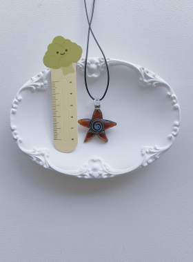 S4 黑色项链琉璃项链吊坠手作小众百搭颈部链女挂绳编织配饰链女