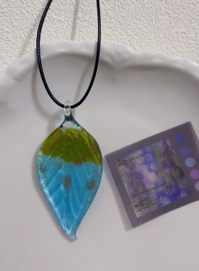 孤品！琉璃吊坠项链夏天国风复古项链手工古风项链女新款锁骨链