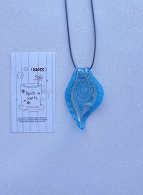 C1原创琉璃项链吊坠挂坠爱心项链吊坠定制项链y2k饰品彩色项链绳