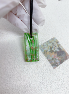 原创 手工设计彩色琉璃吊坠手工定制项链百搭秋冬复古风个性ins风