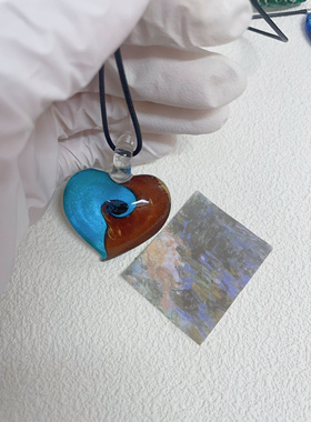 爱的漩涡 原创设计手工定制琉璃爱心吊坠项链复古美式ins风项链女