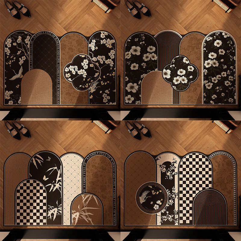 中古风入户门地垫高级复古进门门垫丝圈耐脏可裁剪门口地毯脚垫子,淘宝优惠券,粉丝福利购,淘宝优惠卷