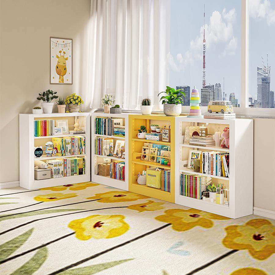 儿童图书馆书架家用落地置物架客厅钢制书柜一体靠墙矮柜绘本架,淘宝优惠券,粉丝福利购,淘宝优惠卷