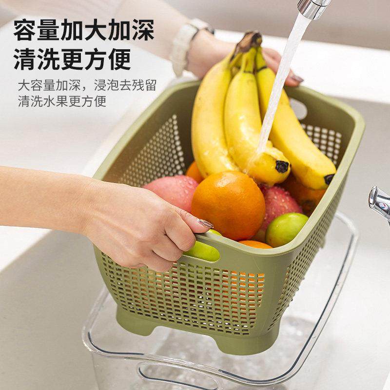 双层洗菜盆沥水篮厨房客厅家用塑料洗水果盘水槽淘米洗菜篮子收纳,淘宝优惠券,粉丝福利购,淘宝优惠卷