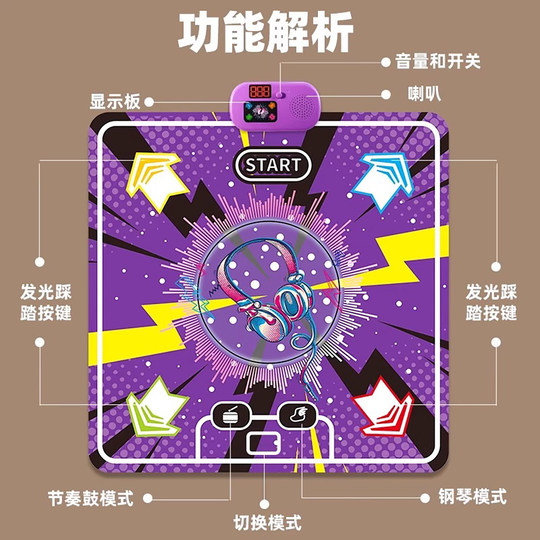 Children's music sports dance mat fitness wireless indoor game mat jumping mat no need TV toy baby