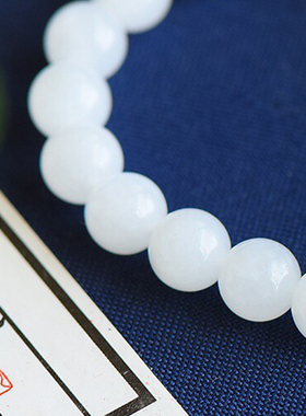 和田白玉多宝富贵有余手串搭配S925银珐琅小叶紫檀天河石