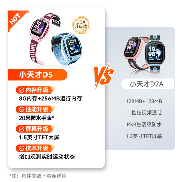 【国补立减15%】小天才电话手表D5小天才儿童手表4G全网通高清视频通话精准定位智能儿童手表8G超大内存