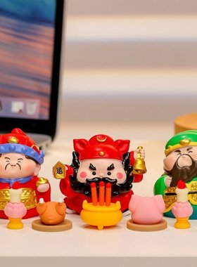 情绪稳定神仙电脑小钟馗办公桌职场公仔工位摆件装饰国潮装饰摆件