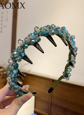 轻奢重工水晶串珠头箍女
