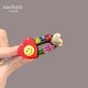 Korean high-end heavy industry flash diamond bow cute heart smiling face temperament hair clip for women new color duckbill clip for women