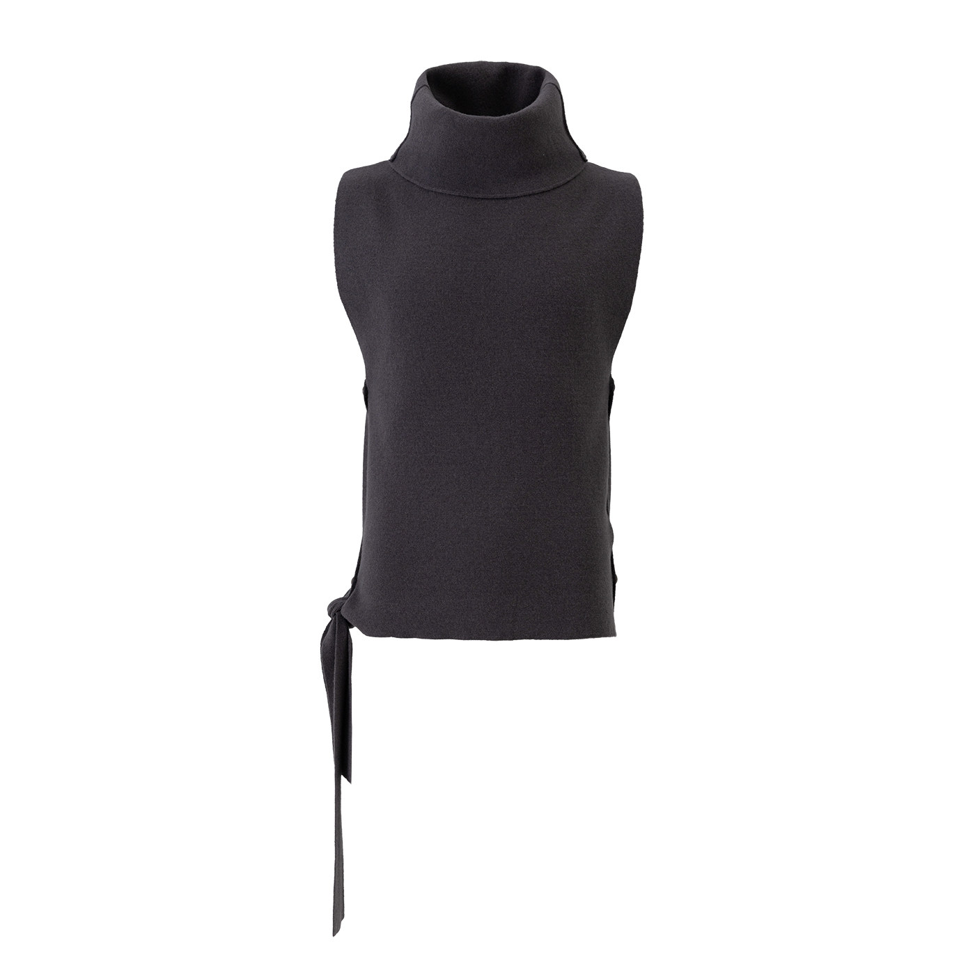 BALIANG「捌樑」蓊'canopy'美利奴羊毛高领飘带针织背心毛衣马甲,淘宝优惠券,粉丝福利购,淘宝优惠卷