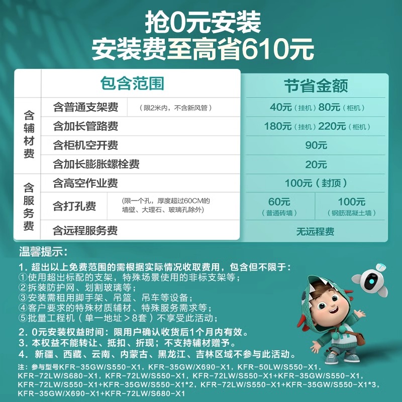 0元安装【健康抑菌】海信空调2匹柜机家用卧式一级分段送风柜550 - 图0