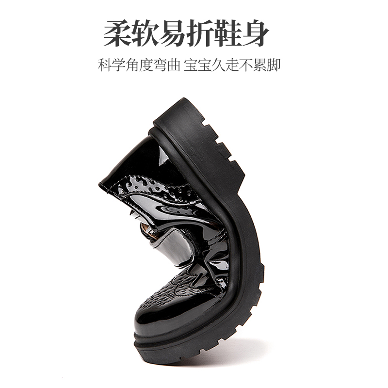 男童演出皮鞋儿童软底黑色英伦风表演西装鞋子男孩大童小学生单鞋 - 图2