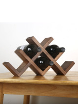 Full solid wood black walnuts North American oak red wine rack Nordic minimalist desktop small wine shelf day style pendulum