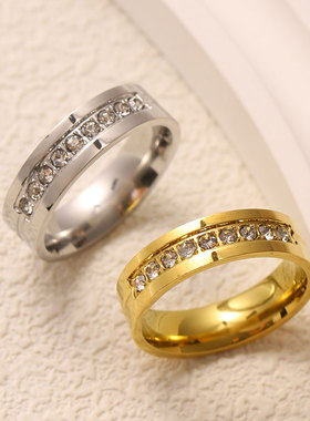 钛钢戒指女镶钻2024秋冬潮小众高级感情侣对戒时尚简约百搭指环