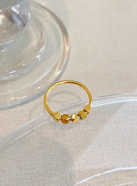 新中式小方糖钛钢戒指女