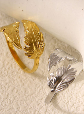 不掉色钛钢戒指女活口指环可调节对戒2024潮小众设计感ins冷淡风