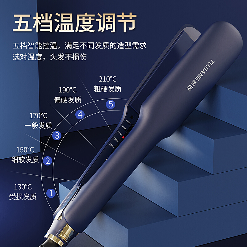 途匠直板夹不伤发负离子家用夹板直发卷发两用拉直夹板理发店专用-图1