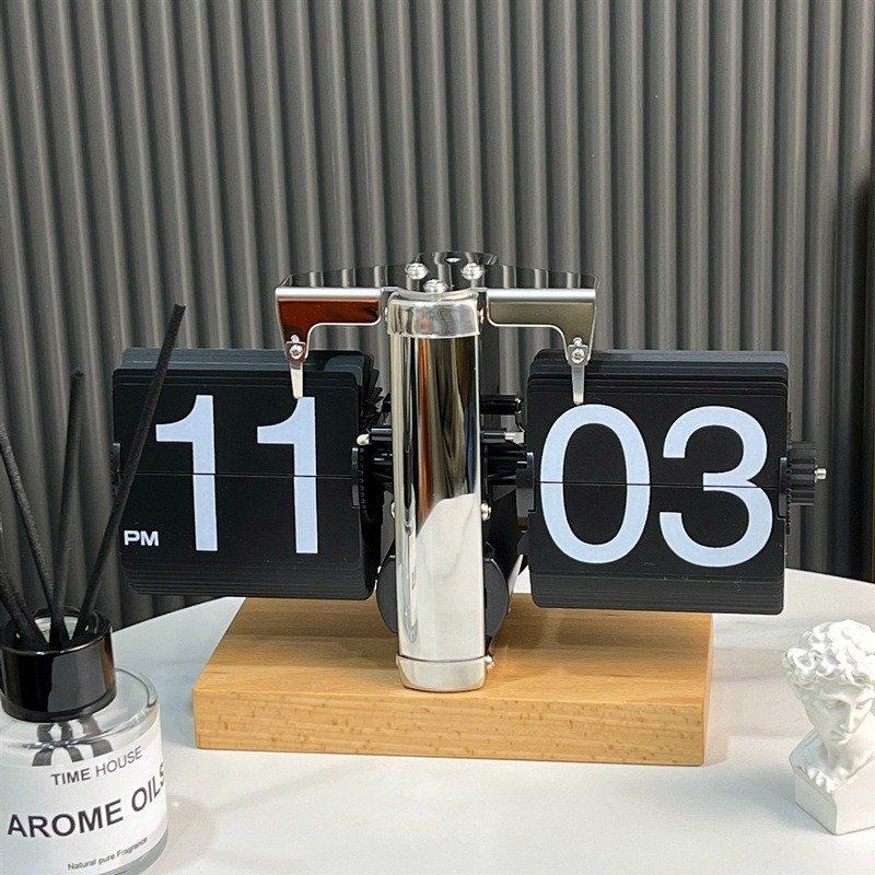 妙刻复古自动机械翻页时钟桌面摆件家居钟表个性创意数字座钟,淘宝优惠券,粉丝福利购,淘宝优惠卷