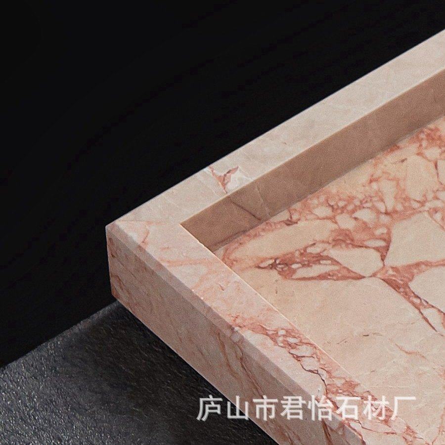 天然奢石粉绿卫浴洗漱托盘侘寂风浴室用品套件收纳样板间酒店展示,淘宝优惠券,粉丝福利购,淘宝优惠卷