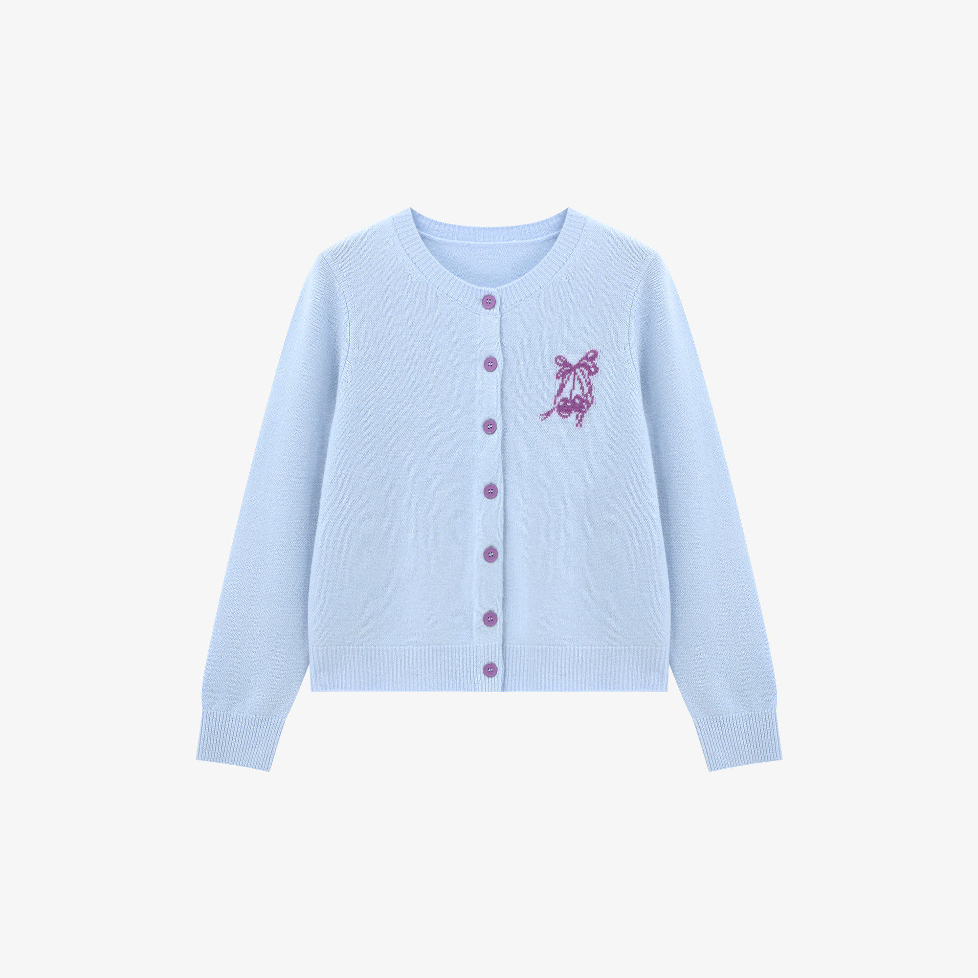 百家好撞色纽扣刺绣绵羊毛针织开衫春季新款女士减龄百搭休闲毛衣,淘宝优惠券,粉丝福利购,淘宝优惠卷