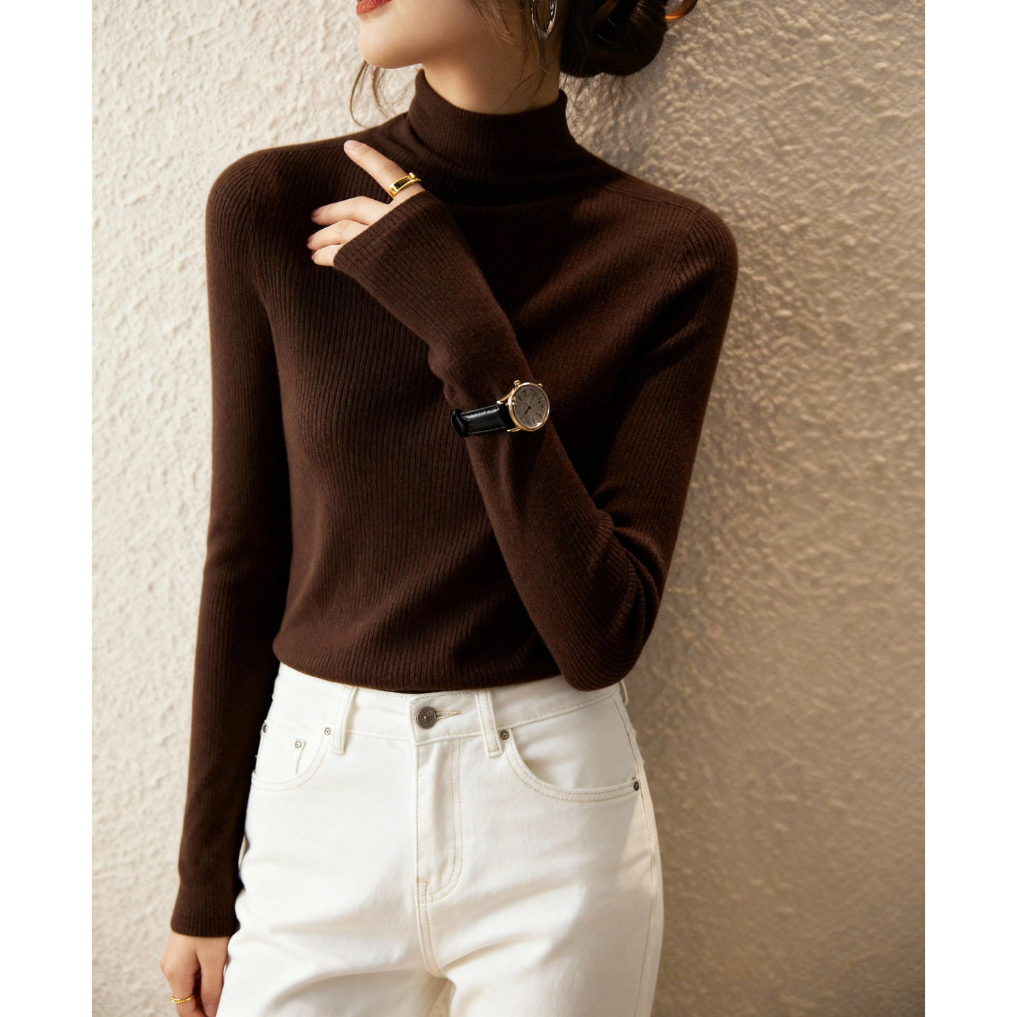 百家好保暖亲肤绒感打底毛衣女2025冬季新款修身显瘦半高领打底衫,淘宝优惠券,粉丝福利购,淘宝优惠卷