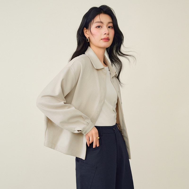 Basic House/百家好复古文艺翻领衬衫女冬季新款纯色长袖衬衣外套,淘宝优惠券,粉丝福利购,淘宝优惠卷