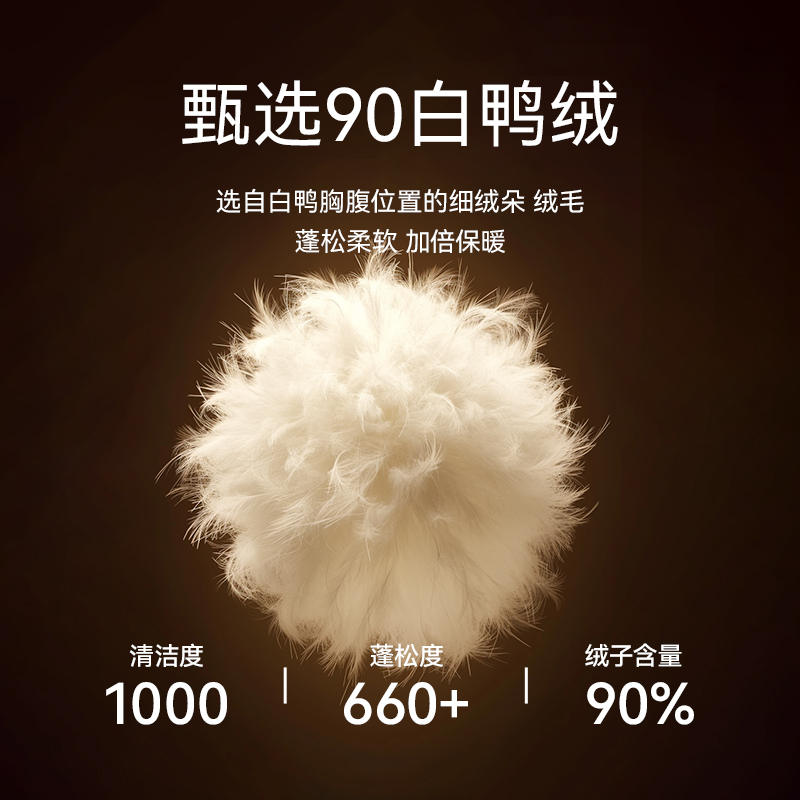 Basic House/百家好韩版立领羽绒服女中长款连帽双拉链白鸭绒外套 - 图3