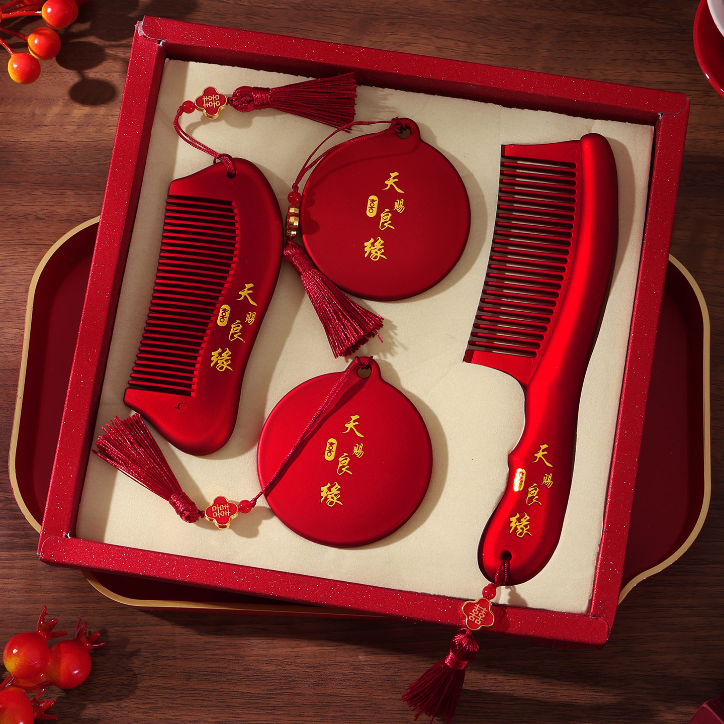 Wedding mirror comb set