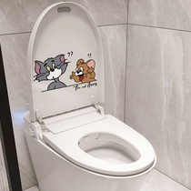 Cat & Rat Toilet Waterproof Sticker Personnalité Créative toilette Toilette Autocollant décoratif Autocollant Ugly Sticker