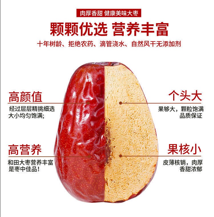 红枣新疆特级和田大枣新货特大红枣干大枣子干货特产零食干果批发
