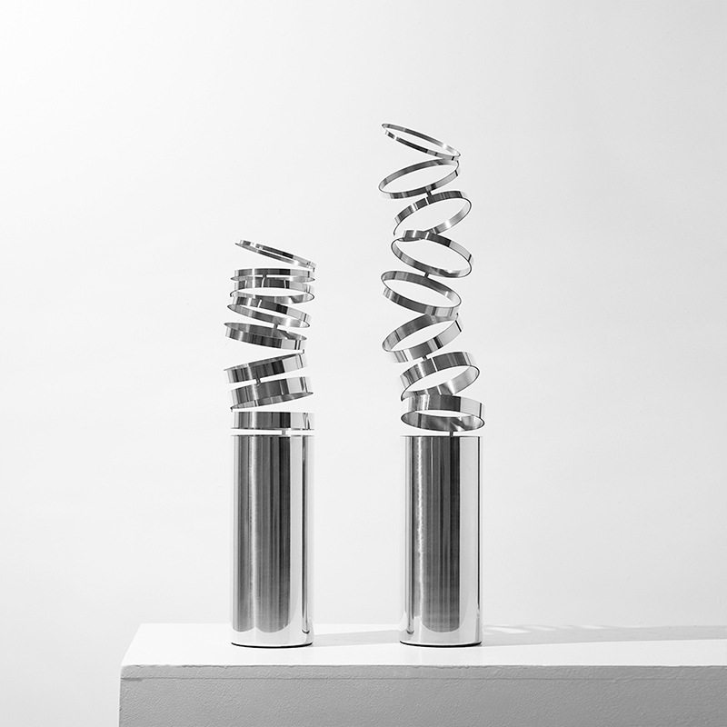 简约现代轻奢不锈钢魔术环花器样板房家居艺术花瓶摆件售楼处软装,淘宝优惠券,粉丝福利购,淘宝优惠卷