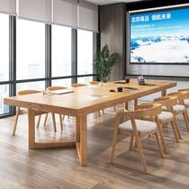 Tibet Nordic solid wood conference table long table brief table of modern library desk rectangular desk