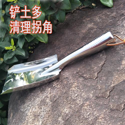 不锈钢花铲小铲子园艺工具尖铲一体家用种花套装小铁锹盆栽花园 - 图2