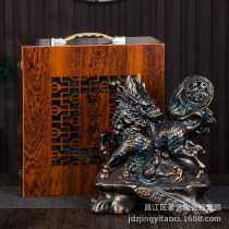 Ceramic wine bottle 5 catties Jingdezhen wine altar with five catties Kirin seal suit retro bubble wine self-brewed wine bottle