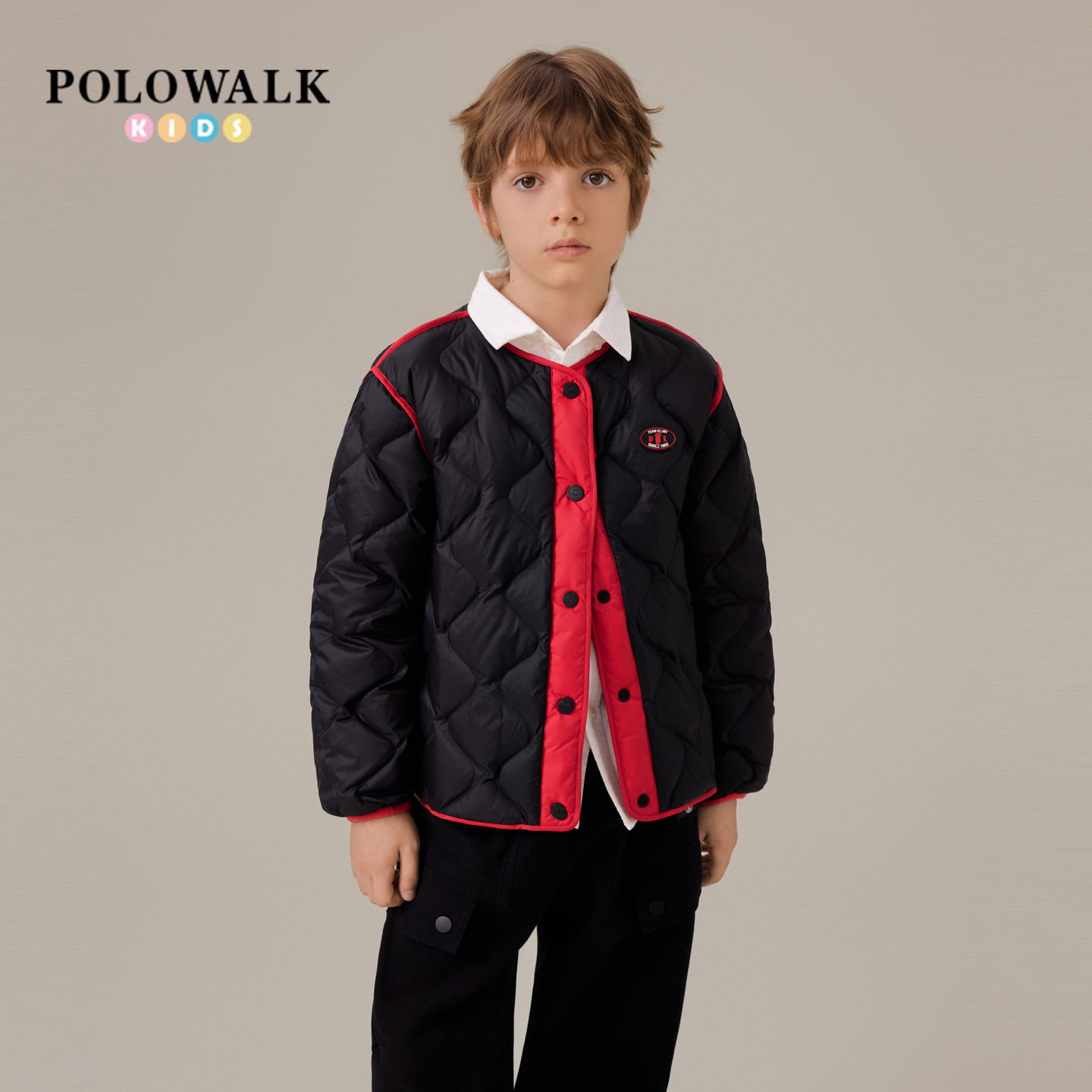 POLOWALK童装男女童羽绒服2025秋冬新品菱格时尚轻薄大童羽绒外套 - 图2