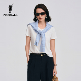 POLOWALK夏季新品简约女式短袖