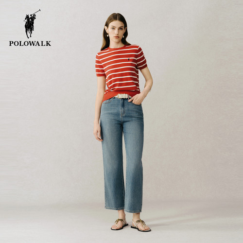 POLOWALK牛仔裤女式春夏新品休闲裤百搭显瘦高腰气质长裤子 - 图3