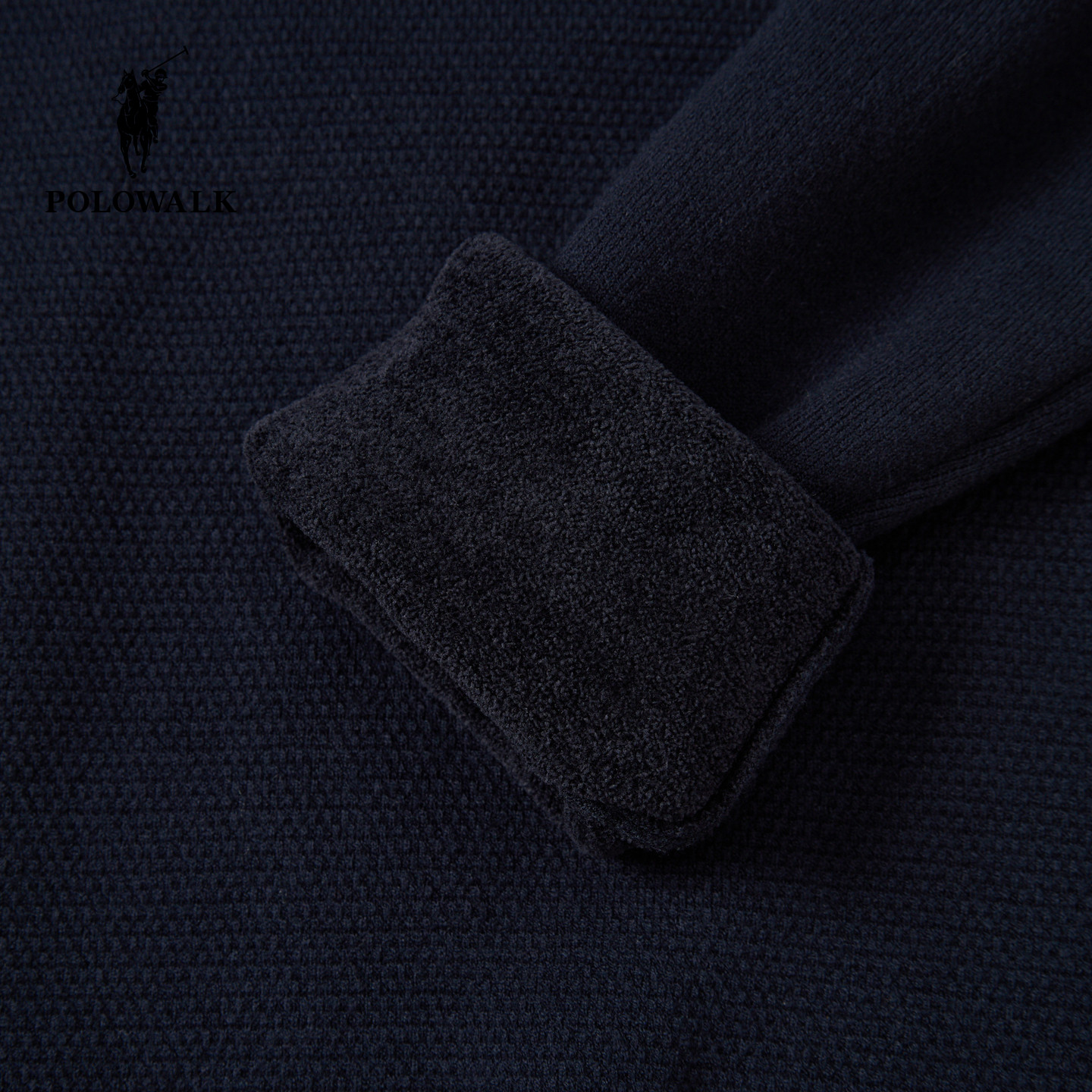 POLOWALK男式针织衫冬季款绅士风假两件衬衫领内搭套头加绒针织衫,淘宝优惠券,粉丝福利购,淘宝优惠卷